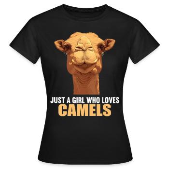 Camel Kamele Kamel - Frauen T-Shirt - Schwarz - Vorne - AI Model Female 172 dark (172cm)