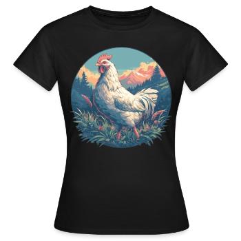 Rooster Roosters Rooster - Women's T-Shirt - black - Front - AI Model Female 172 dark (172cm)