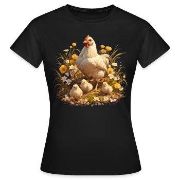Rooster Roosters Rooster - Women's T-Shirt - black - Front - AI Model Female 172 dark (172cm)