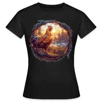 Rooster Roosters Rooster - Women's T-Shirt - black - Front - AI Model Female 172 dark (172cm)
