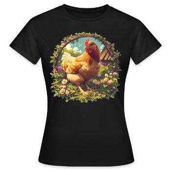 Rooster Roosters Rooster - Women's T-Shirt - black - Front - AI Model Female 172 dark (172cm)