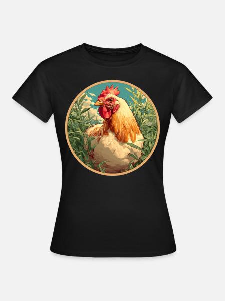 Rooster Hähne Hahn - Frauen T-Shirt - Schwarz
