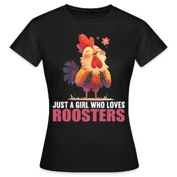 Rooster Roosters Rooster - Women's T-Shirt - black - Front - AI Model Female 172 dark (172cm)