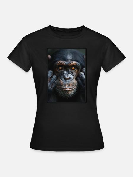 Chimpanzee Schimpansen Schimpanse - Frauen T-Shirt - Schwarz