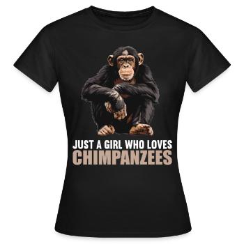 Chimpanzee Schimpansen Schimpanse - Frauen T-Shirt - Schwarz - Vorne - AI Model Female 172 dark (172cm)