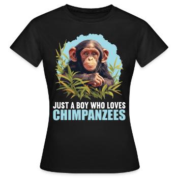 Chimpanzee Schimpansen Schimpanse - Frauen T-Shirt - Schwarz - Vorne - AI Model Female 172 dark (172cm)