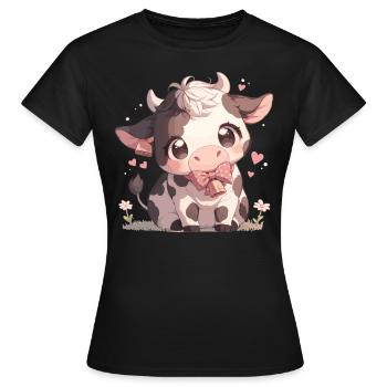 Cows Cow - Women's T-Shirt - black - Front - AI Model Female 172 dark (172cm)