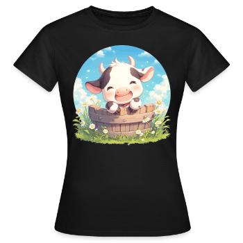 Cows Cow - Women's T-Shirt - black - Front - AI Model Female 172 dark (172cm)