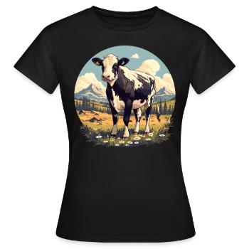 Vaches Vache - T-shirt Femme - noir - Devant - AI Model Female 172 dark (172cm)