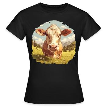 Cows Cow - Women's T-Shirt - black - Front - AI Model Female 172 dark (172cm)