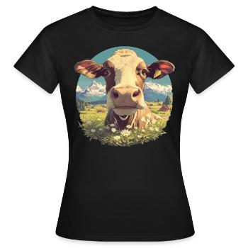 Cows Cow - Women's T-Shirt - black - Front - AI Model Female 172 dark (172cm)