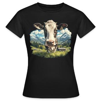 Cows Cow - Women's T-Shirt - black - Front - AI Model Female 172 dark (172cm)
