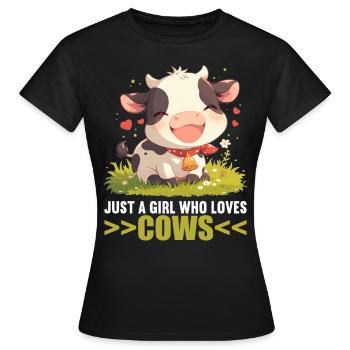 Cows Cow - Women's T-Shirt - black - Front - AI Model Female 172 dark (172cm)