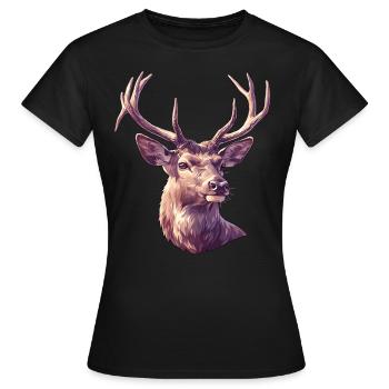 Cerf Cerf - T-shirt Femme - noir - Devant - AI Model Female 172 dark (172cm)