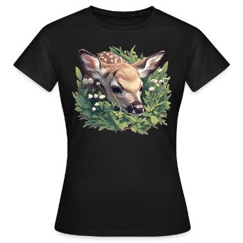 Cerf Cerf - T-shirt Femme - noir - Devant - AI Model Female 172 dark (172cm)