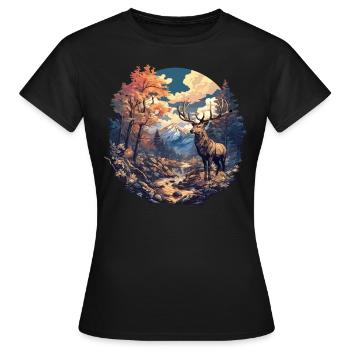 Cerf Cerf - T-shirt Femme - noir - Devant - AI Model Female 172 dark (172cm)