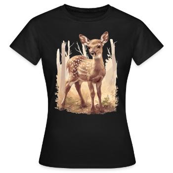 Cerf Cerf - T-shirt Femme - noir - Devant - AI Model Female 172 dark (172cm)