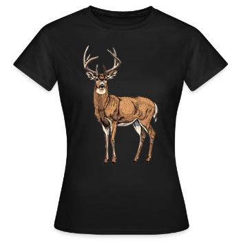 Cerf Cerf - T-shirt Femme - noir - Devant - AI Model Female 172 dark (172cm)