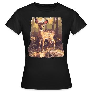 Cerf Cerf - T-shirt Femme - noir - Devant - AI Model Female 172 dark (172cm)