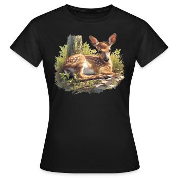 Cerf Cerf - T-shirt Femme - noir - Devant - AI Model Female 172 dark (172cm)
