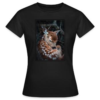 Cerf Cerf - T-shirt Femme - noir - Devant - AI Model Female 172 dark (172cm)