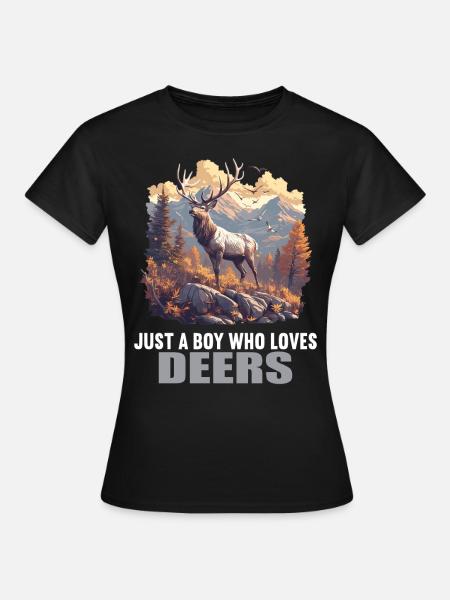 Hirsche Hirsch - Frauen T-Shirt - Schwarz