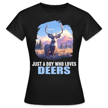 Cerf Cerf - T-shirt Femme - noir - Devant - AI Model Female 172 dark (172cm)
