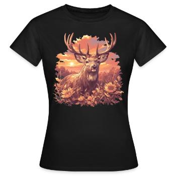 Cerf Cerf - T-shirt Femme - noir - Devant - AI Model Female 172 dark (172cm)
