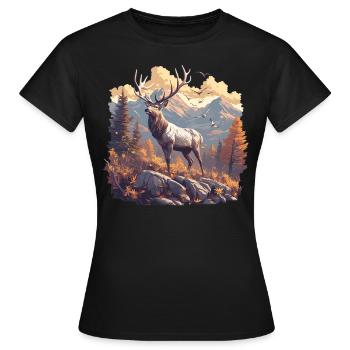 Cerf Cerf - T-shirt Femme - noir - Devant - AI Model Female 172 dark (172cm)