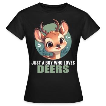 Cerf Cerf - T-shirt Femme - noir - Devant - AI Model Female 172 dark (172cm)