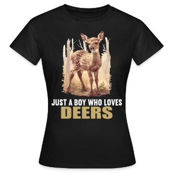 Cerf Cerf - T-shirt Femme - noir - Devant - AI Model Female 172 dark (172cm)