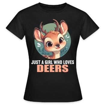 Cerf Cerf - T-shirt Femme - noir - Devant - AI Model Female 172 dark (172cm)