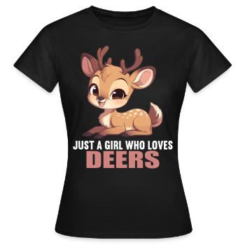 Cerf Cerf - T-shirt Femme - noir - Devant - AI Model Female 172 dark (172cm)