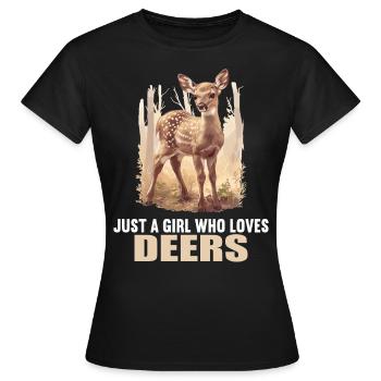 Cerf Cerf - T-shirt Femme - noir - Devant - AI Model Female 172 dark (172cm)