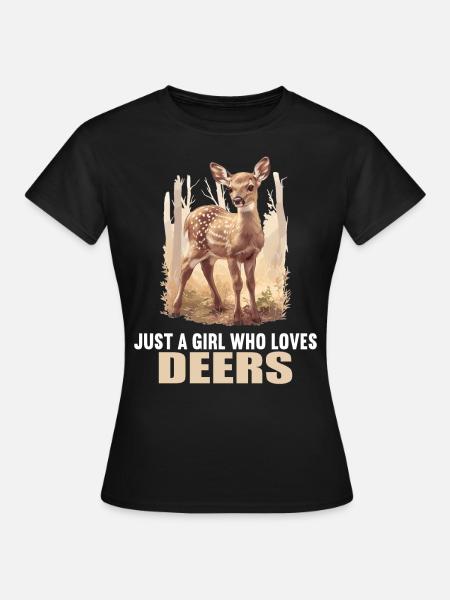 Hirsche Hirsch - Frauen T-Shirt - Schwarz