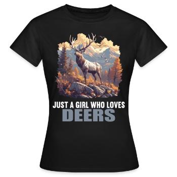 Cerf Cerf - T-shirt Femme - noir - Devant - AI Model Female 172 dark (172cm)