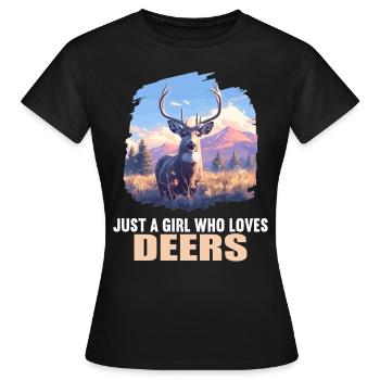 Cerf Cerf - T-shirt Femme - noir - Devant - AI Model Female 172 dark (172cm)