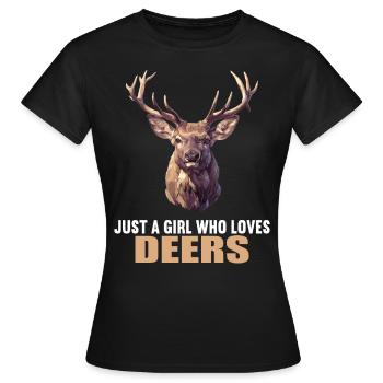 Cerf Cerf - T-shirt Femme - noir - Devant - AI Model Female 172 dark (172cm)