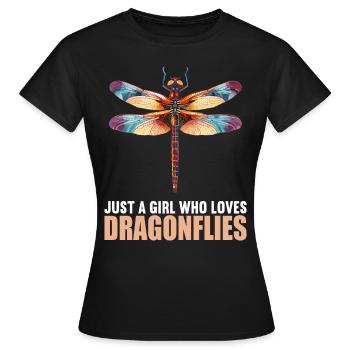 Libellen Libelle - Frauen T-Shirt - Schwarz - Vorne - AI Model Female 172 dark (172cm)