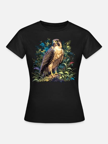 Falken Falke - Frauen T-Shirt - Schwarz