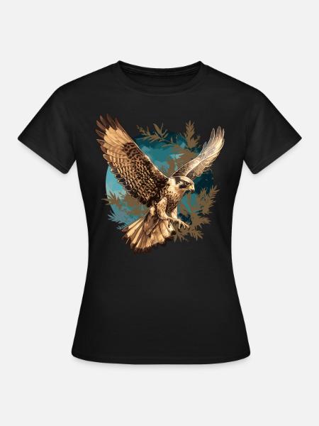 Falken Falke - Frauen T-Shirt - Schwarz