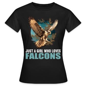 Faucon Faucon - T-shirt Femme - noir - Devant - AI Model Female 172 dark (172cm)