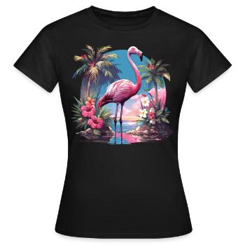 Flamants roses Flamant rose - T-shirt Femme - noir - Devant - AI Model Female 172 dark (172cm)