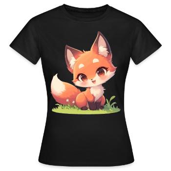 Foxes Fox - Women's T-Shirt - black - Front - AI Model Female 172 dark (172cm)