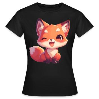 Foxes Fox - Women's T-Shirt - black - Front - AI Model Female 172 dark (172cm)