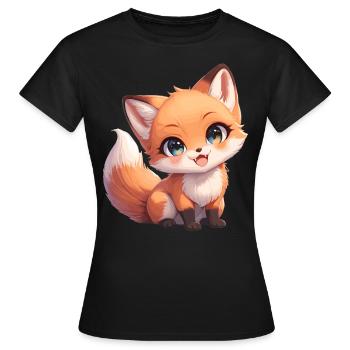 Foxes Fox - Women's T-Shirt - black - Front - AI Model Female 172 dark (172cm)
