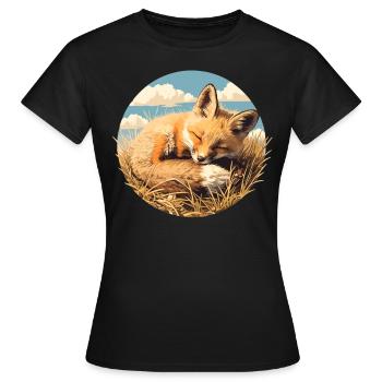 Foxes Fox - Women's T-Shirt - black - Front - AI Model Female 172 dark (172cm)