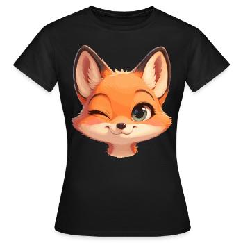 Foxes Fox - Women's T-Shirt - black - Front - AI Model Female 172 dark (172cm)