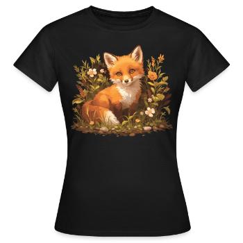 Foxes Fox - Women's T-Shirt - black - Front - AI Model Female 172 dark (172cm)
