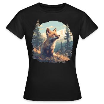 Foxes Fox - Women's T-Shirt - black - Front - AI Model Female 172 dark (172cm)